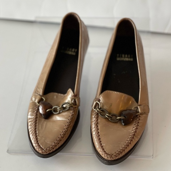 Stuart Weitzman Women's Nude Beige Loafer Flats Slip On Comfort Shoes Jewel, 6 - Picture 7 of 10